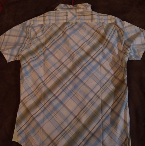 Vintage Guess Plaid Button Down Short Sleeve Dress Shirt - Picture 5 of 5